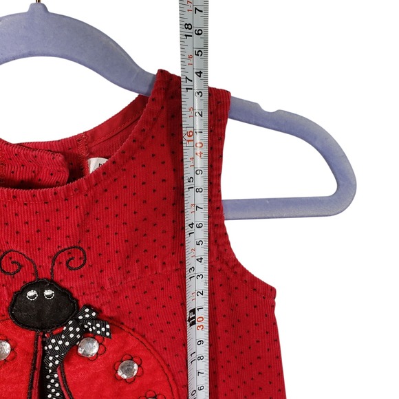 Rare Editions Girls Red Corduroy Ladybug Applique Dress Toddler 24 mths - 2T‎ - Picture 5 of 8